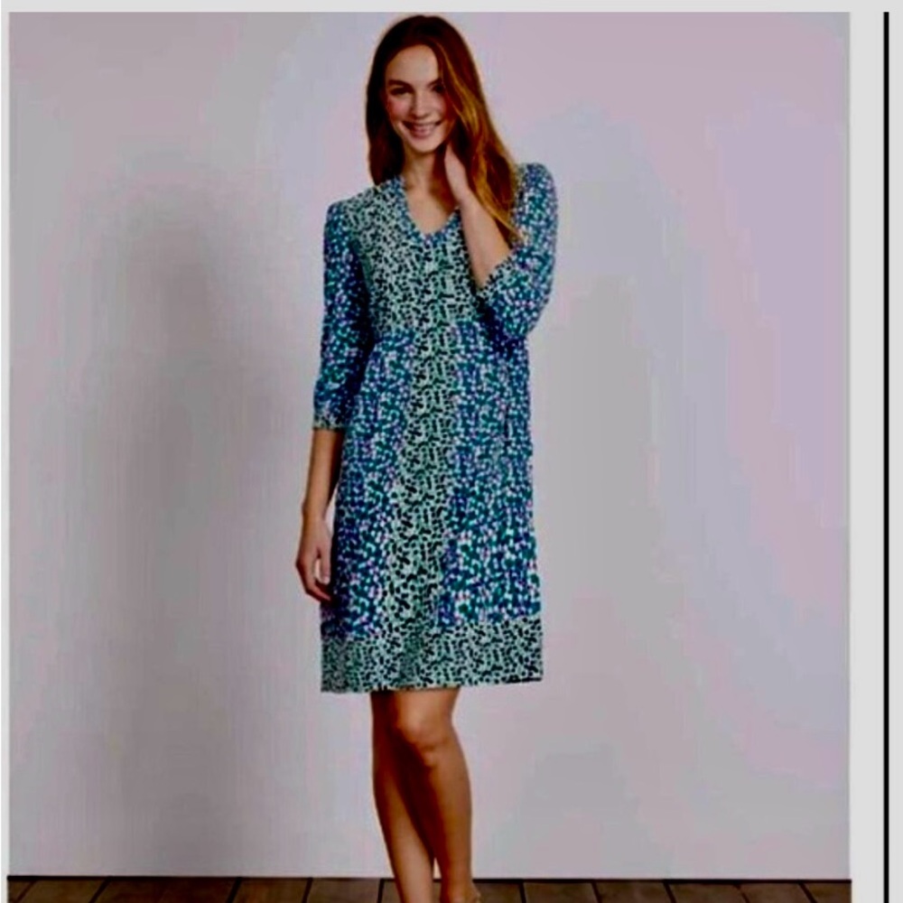 Boden Blue and Green Midi Dress